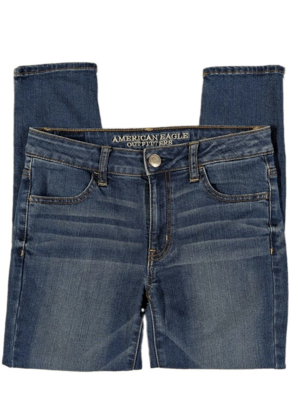 American Eagle Hi-Rise Jegging Crop Jeans Womens Size 4 Super Stretch Blue